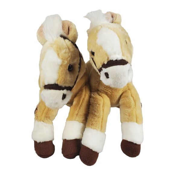 Wells Fargo Legendary Ponies Lot of 2 "Lightning" Tan Horses Plush Stuffed Toy - Picture 9 of 9
